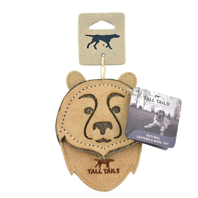 Tall Tails Dog Scrappy Bear Natural Leather 4 Inches