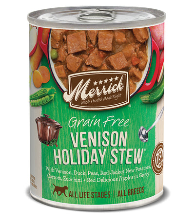 Merrick Venison Holiday Stew Canned Dog Food  (Case of 12)