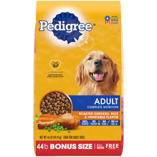 Pedigree Complete Nutrition Adult Dry Dog Food Roasted Chicken, Rice, Vegetable 44 lbs.