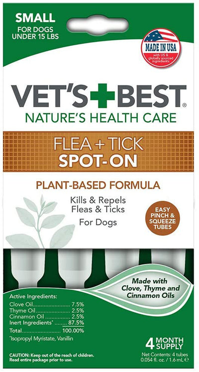 Vets Best Flea and Tick Spot-On 1.6 ml 4 Count