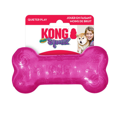 KONG Squeezz Crackle Bone Dog Toy Assorted 1ea/MD