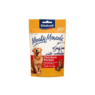 Vitakraft Meaty Morsels Chicken Recipe with Beef and Carrots Dog Treats 4.2 oz