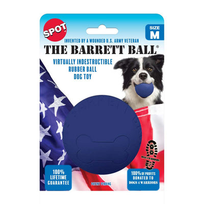 Spot Barrett Ball Dog Toy Blue 4 in Medium