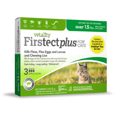 Vetality Firstect Plus Flea and Tick Treatment for Cats 3 Count