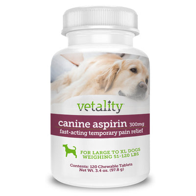 Vetality Canine Aspirin Chewable Tables 300mg 1ea-120 ct