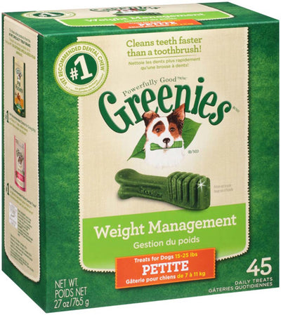 Greenies Weight Management Dog Dental Treat 27 oz 45 Count Petite