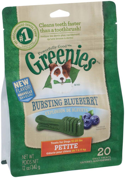 Greenies Blueberry Flavor Dog Dental Treat 12 oz 20 Count Petite