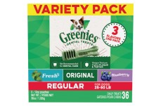 Greenies 3-Flavor Variety Pack Regular Size Dog Dental Chews 36 Ounces 36 Treats