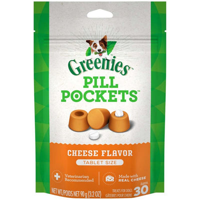 Greenies Pill Pockets Dog Treats Cheese Flavor Tablet 30 Count 3.2 oz