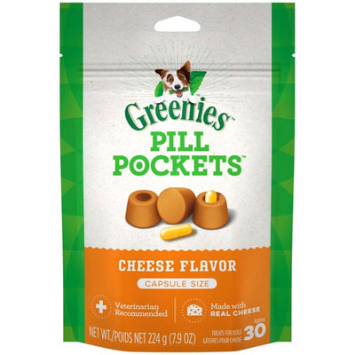 Greenies Pill Pockets Dog Treats Cheese Flavor Capsule 30 Count 7.9 oz