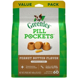 Greenies Pill Pockets for Capsules Dog Treats Peanut Butter, 1ea/15.8 oz