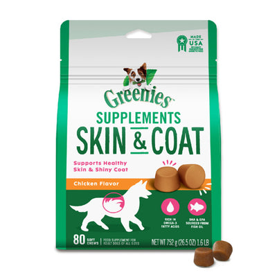 Greenies Skin  Coat Supplements 1ea/80 ct
