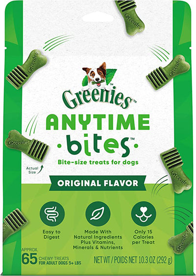 Greenies Anytime Bites BiteSize Dog Dental Treats Original; 1ea-10.3 oz