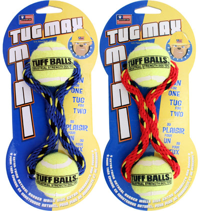 Petsport USA Tug Max Dog toy Rope with Tennis Ball Assorted 7 in Mini