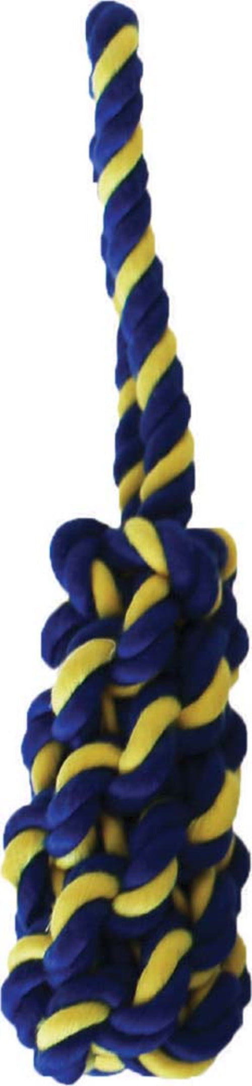 Petsport USA Twisted Chew Bumper Dog Toy Blue; Yellow 7 in Mini