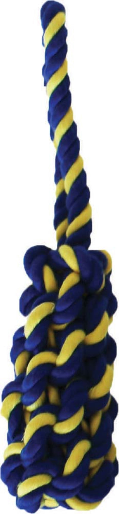 Petsport USA Twisted Chew Bumper Dog Toy Blue; Yellow 7 in Mini