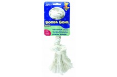 Booda 2-Knot Rope Bone Dog Toy 2 Knots Rope Bone White Medium