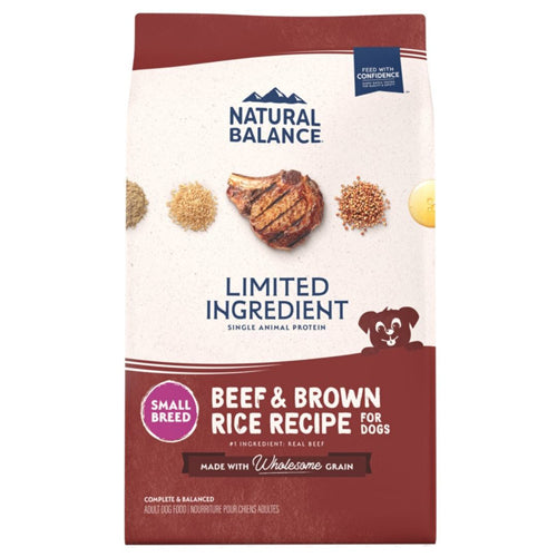 Natural Balance Pet Foods L.I.D. Small Breed Bites Dry Dog Food Beef Brown Rice, 1ea/4 lb