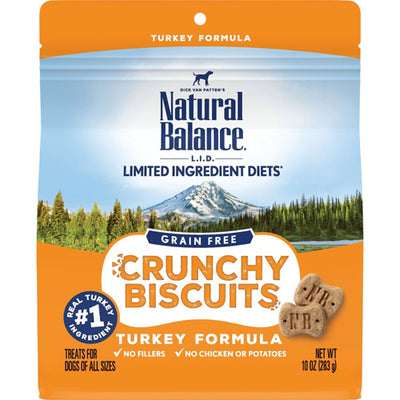 Natural Balance Pet Foods L.I.D. Grain Free Crunchy Biscuits Turkey 10 Oz