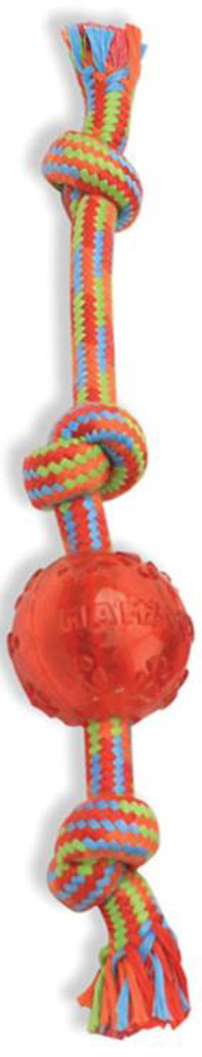 Mammoth Pet Products Braidys Tug with TPR Ball Dog Toy Assorted 11 in Small