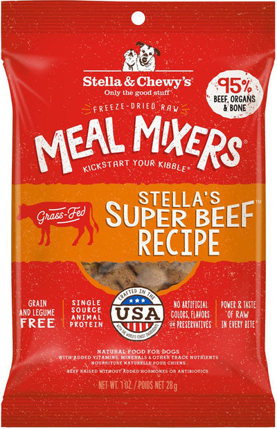 Stella and Chewys Dog Freeze-Dried Meal Mixer Stellas Beef 1Oz (Case of 8)
