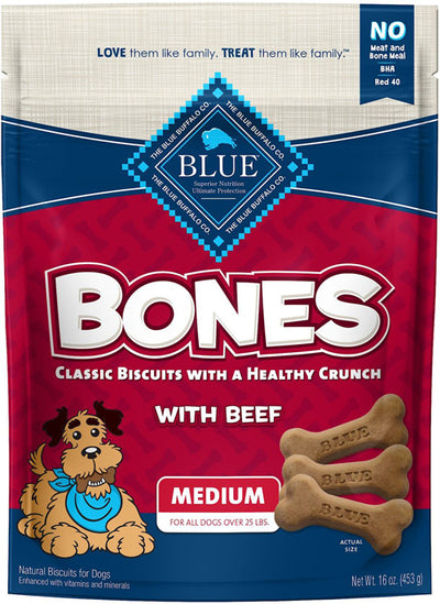 Blue Buffalo Bones Dog 16oz. Beef Medium Biscuit