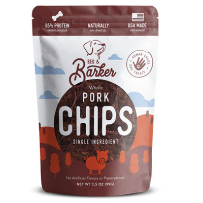Beg & Barker Dog Whole Chips Pork 3.5Oz 4 Pack