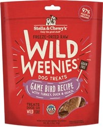 Stella and Chewys Dog Freeze Dried Weenie Game Bird 3.25 Oz.