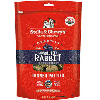 Stella and Chewys Dog Freeze-Dried Dinner Patties Rabbit 25 Oz