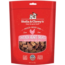 Stella and Chewys Dog Freeze-Dried Treat Chicken Hearts 3Oz