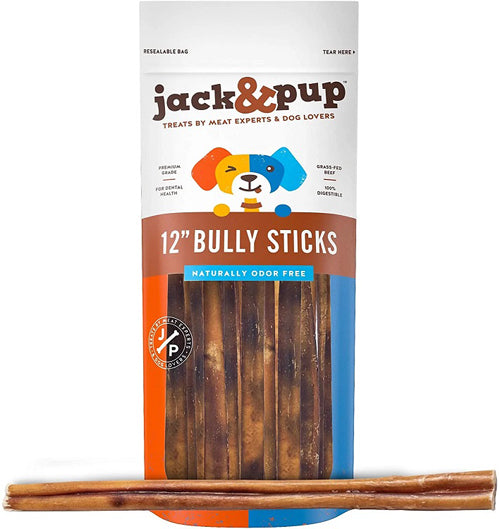 Jack and Pup Bully Stick 12" Bulk(100)