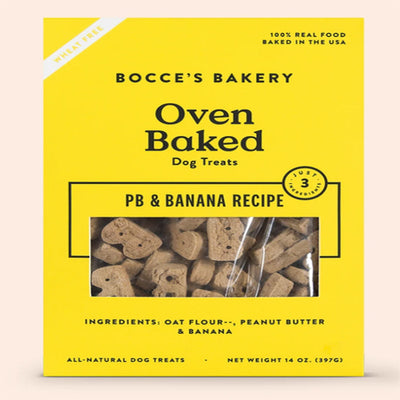 Bocces Bakery Dog Just Peanut Butter and Banana Biscuits 14Oz.