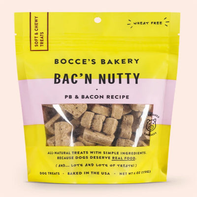 Bocces Bakery Dog Soft and Chewy Bacon Nutty 6Oz