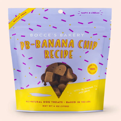 Bocces Dog Soft Chew Peanut Butter Banana Chip 6Oz