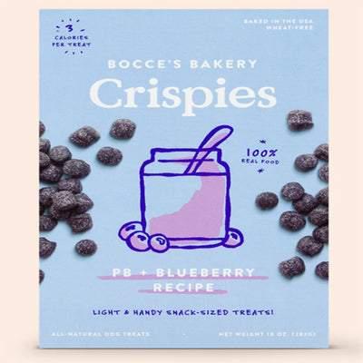 Bocces Dog Crispies Peanut Butter and Blueberry 10Oz