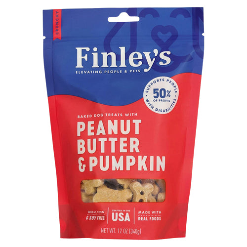 Finleys Dog Crunchy Biscuits Peanut Butter and Pumpkin 12oz.