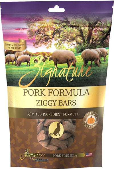Zignature Dog Ziggy Bar Treat Pork 12oz.