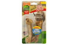 Nylabone Healthy Edibles WILD Natural Long Lasting Bison Flavor Dog Chew Treats Wild Bone; 1ea-Medium-Wolf 2 ct