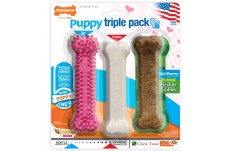 Nylabone Puppy Chew Variety Toy Treat Triple Pack Chicken Lamb Starter Kit; 1ea-SMall-Regular Up To 25 Ibs.