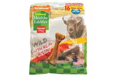 Nylabone Healthy Edibles WILD Natural Long Lasting Bison Flavor Dog Chew Treats Wild Bone; 1ea-SMall-Regular 16 ct