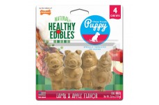 Nylabone Healthy Edibles Puppy Natural Long Lasting Dog Chew Treats Lamb Apple; 1ea-SMall-Regular 4 ct