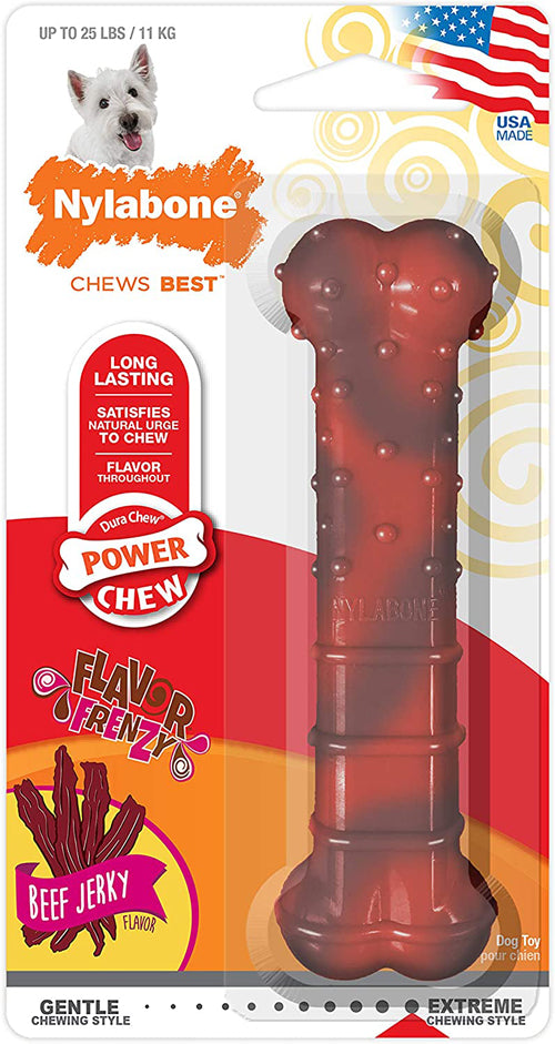 Nylabone Flavor Frenzy Power Chew Dog Toy Beef Jerky; 1ea-SMall-Regular 1 ct