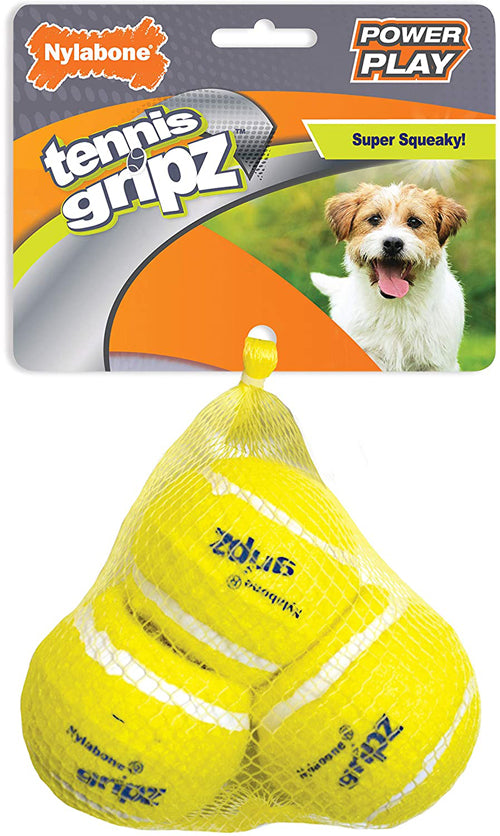 Nylabone Power Play Dog Tennis Ball Gripz Tennis; 1ea-SMall 3 ct