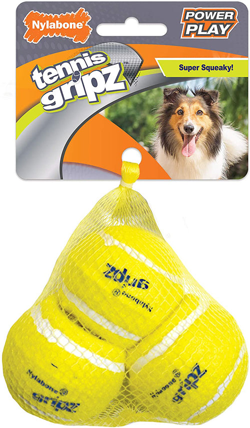 Nylabone Power Play Dog Tennis Ball Gripz Tennis; 1ea-Medium 3 ct