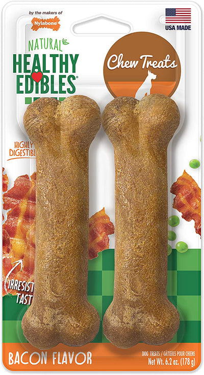 Nylabone Healthy Edibles Farm Friends Grain Free Dog Treats Beef; Chicken; Bacon; Lamb; 1ea-Large-Giant 2 ct