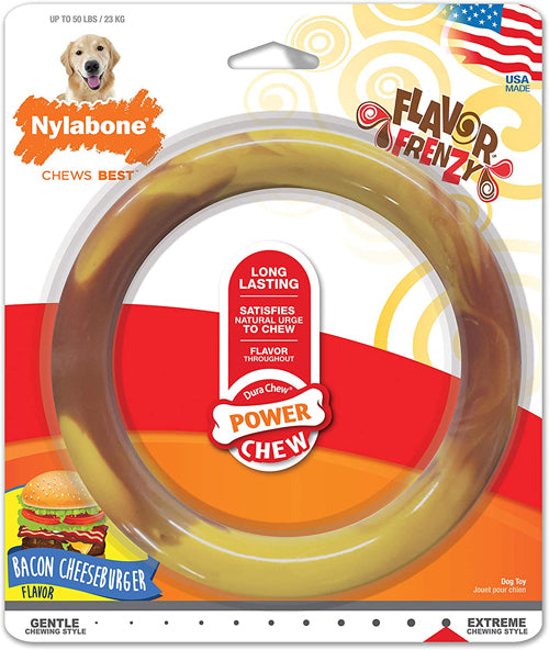 Nylabone Power Chew Smooth Ring Dog Chew Toy Bacon Cheeseburger; 1ea-Large-Giant 1 ct