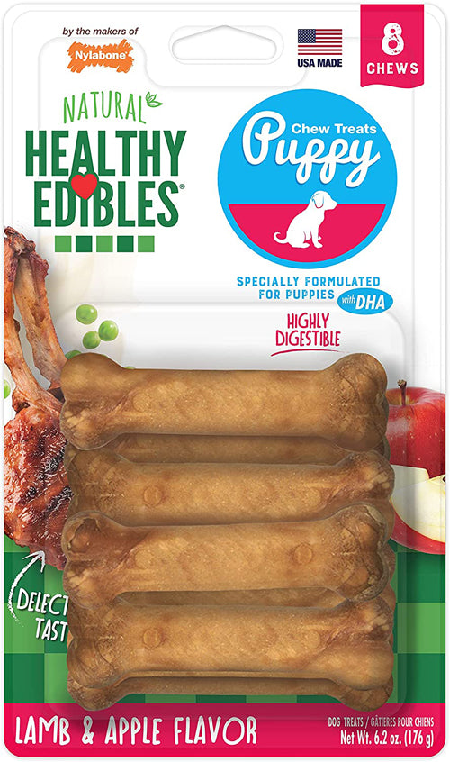 Nylabone Healthy Edibles Puppy Natural Long Lasting Dog Chew Treats Lamb Apple; 1ea-XL-Souper 1 ct