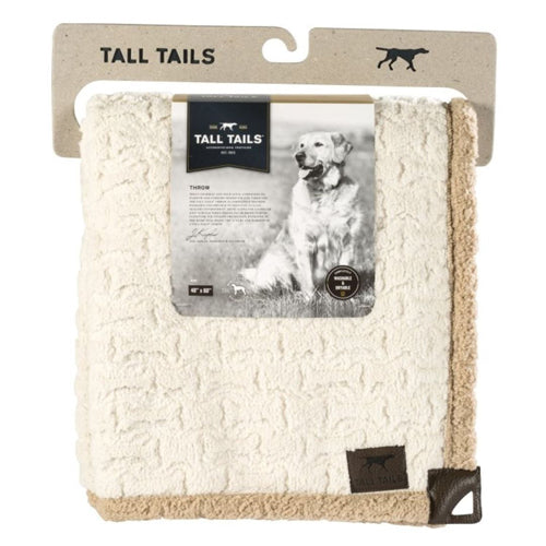 Tall Tails Dog Micro Sherpa Bone Cream Throw 40X60