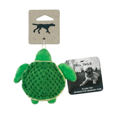 Tall Tails Dog Plush Squeaker Turtle 4 Inches