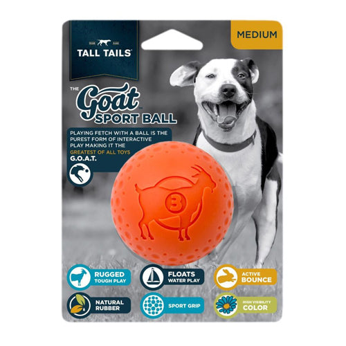 Tall Tails Dog Goat Ball Orange 3 Inches